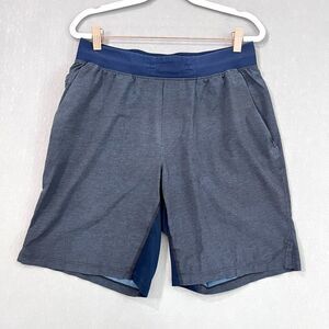 Lululemon Shorts Men Medium Blue Grey Pull On Performance Activewear 9" Stretch
